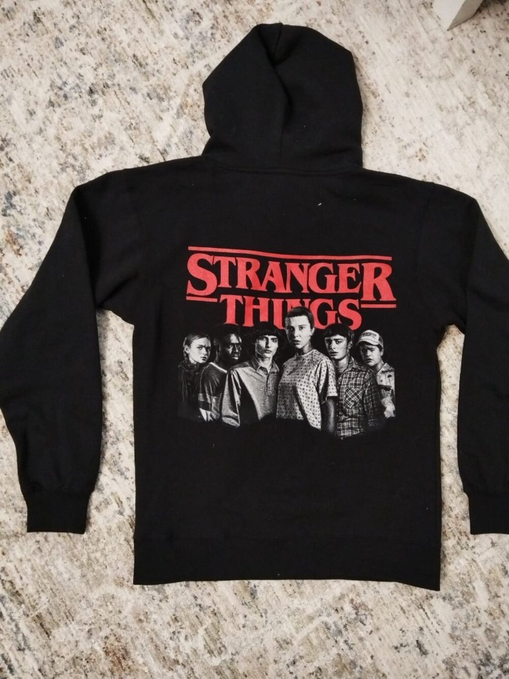 🆕 NWOT Netflix Stranger Things Black Graphic Hoodie Small